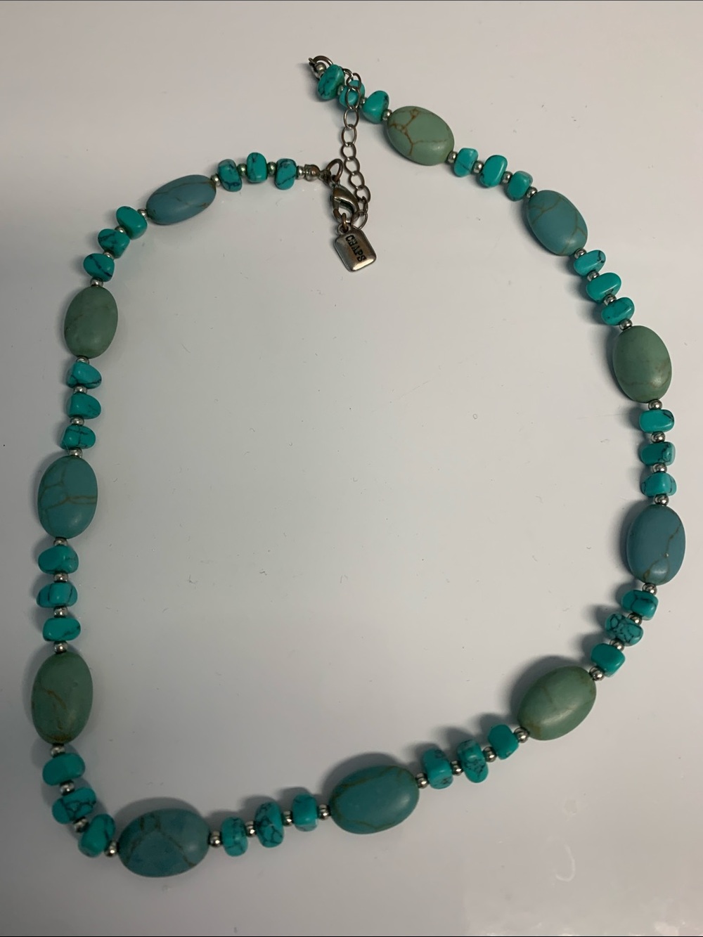 Chaps Turquoise colored Bead Necklace